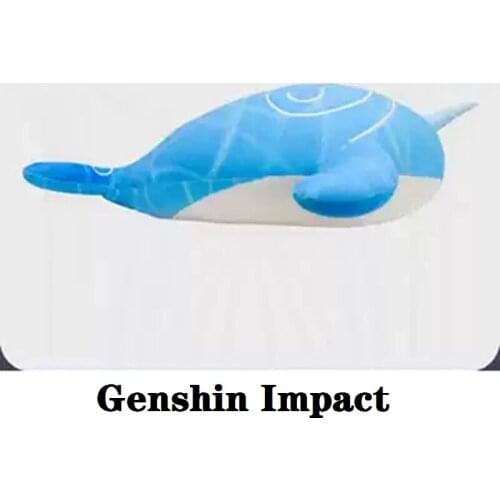 Swallowing Sky Whale Game Genshin Impact Cosplay DIY Blue Plush Pillow Anime Project Cartoon Doll Kids Toys Holiday Gift Xmas