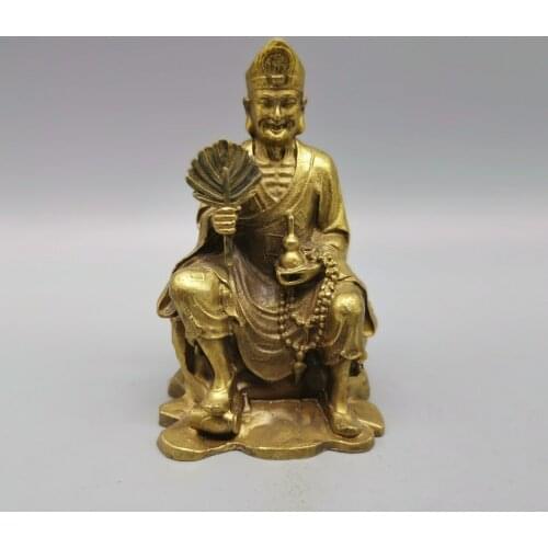 Collection Chinese Brass Carved Living Buddhas The Mad Monk Exquisite Small Buddha Metal Crafts Home Decoration