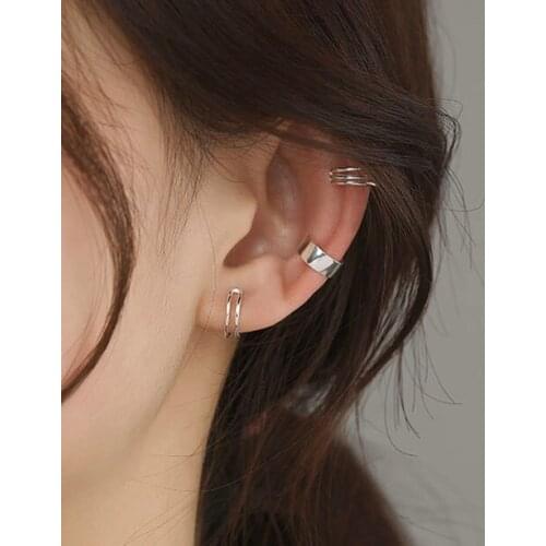 Simple Silver Color Ear Clips For Women Fashion Jewelry Elegant Non Piercing Clip Earrings Girls Charms Jewellery Gifts