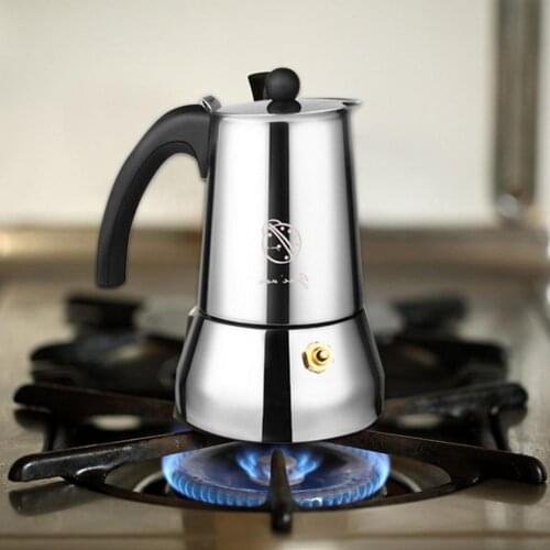 Moka Coffee Pot300/200ML Coffee Maker Stainless Steel Coffee Maker Coffee Machine Percolator Pot Espresso Latte Percolator Stove