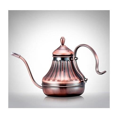Royal Fine Mouth Gooseneck Coffee Pot Long Spout Pour Over Drip Coffee Kettle Bronze 304 Stainless Steel DIY Coffe Maker Teapot