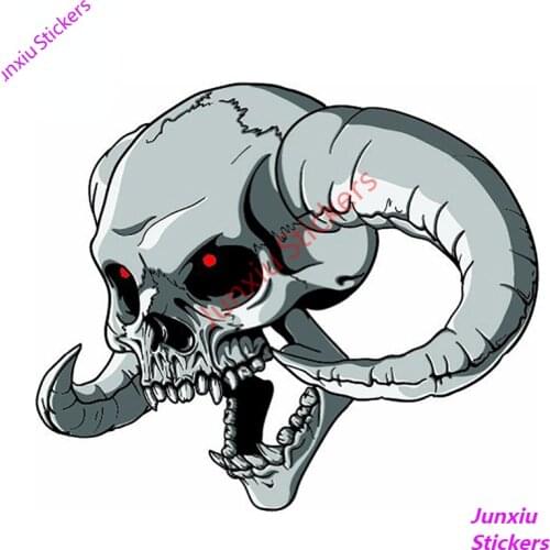 Creative Decal Skull Ram Horns Vinyl Stickers Fine Decor Bumper Window Auto Covers Waterproof Car Styling Exterior PVC13x11cm