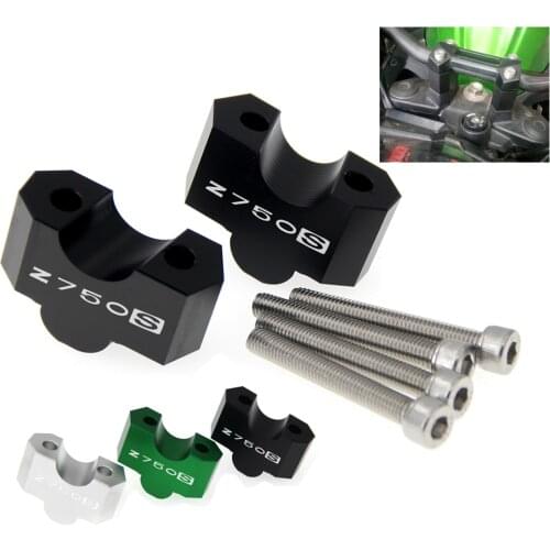 Laser Logo Z750 S Motorcycle HandleBar Riser Handle Bar Mount Clamp Adapter For kawasaki Z750S 2006-2008 2007