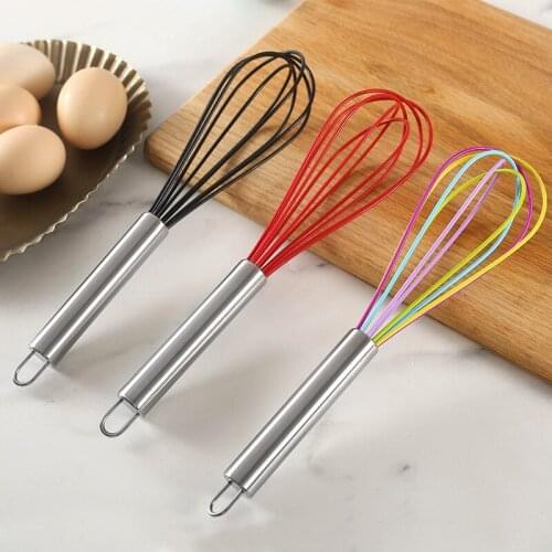 Silica gel mixer stainless steel whisk Hand Blender manual milk Frother Foamer Egg Beater Tools kitchen Stirrer Cooking gadgets