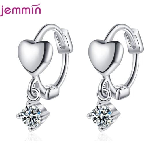 Fashion Cute Love Heart Hoop Earrings High Quality AAAA+ Crystal Lover Earrings For Women Anniversary Fine Jewelry New Arrival