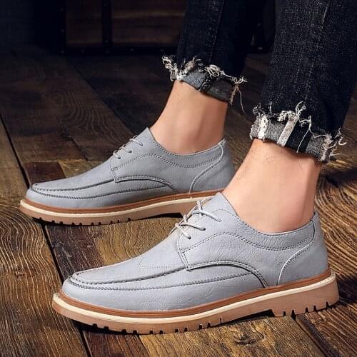 Yomior British Style New Spring Breathable Lace-Up Casual Leather Shoes Men Loafers Flats Soft Designer Oxfords Sneakers