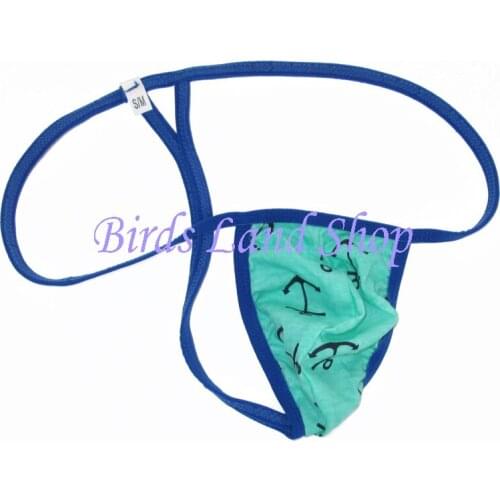 Mens String Pouch Thong Triangle T Back G799C Thong Anchor prints