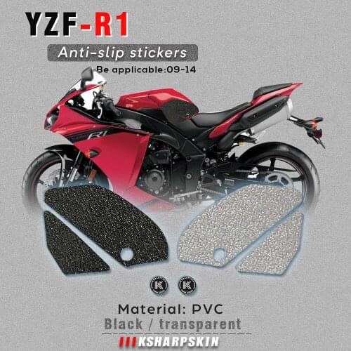 Motorcycle fuel tank pad tank grip protection sticker knee grip side applique for YAMAHA YZF-R1 yzf r1 yzfr1 09-14