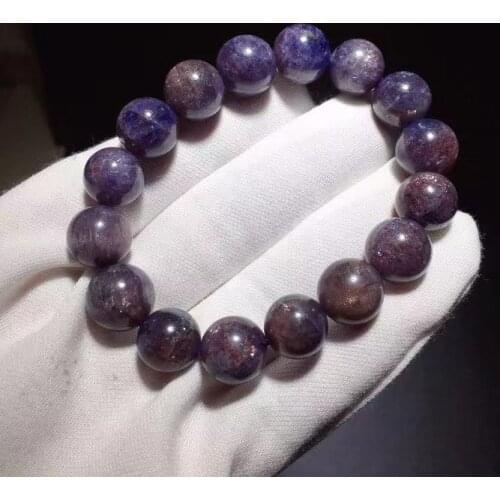 Natural Blood Red Dichroite Cordierite Iolite Bracelet Women Men 15.8mm Star Light Round Beads Genuine AAAAAA