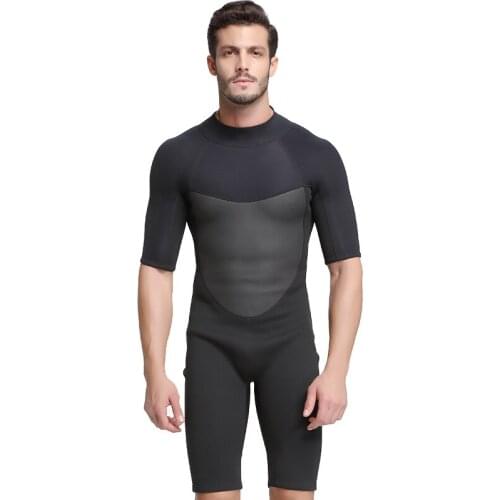 SBART 2MM Neoprene Wetsuit Men Shorty Warm Scuba Diving Suit Black Triathlon Wetsuit for Swimming Surfing Snorkeling Jumpsuit N