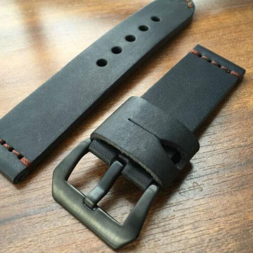 New Fashion Leather strap For the Panerai 111 Black Buckle 20MM 22MM 24MM 26MM Mens Black Retro special watchband belt Straps