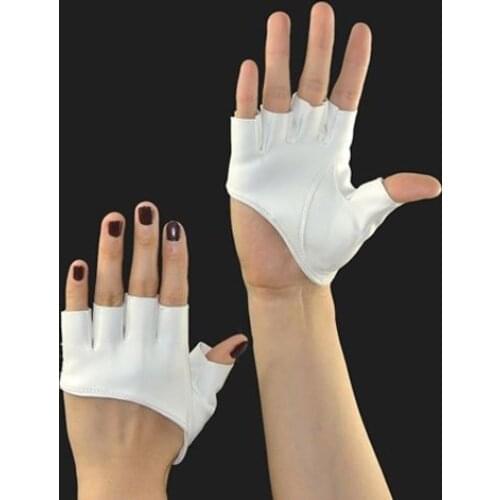 1Pair Fashion Half Finger Fingerless PU Leather Gloves Ladys Driving Show Pole Dance Mittens for Women Men Hot Wholesale