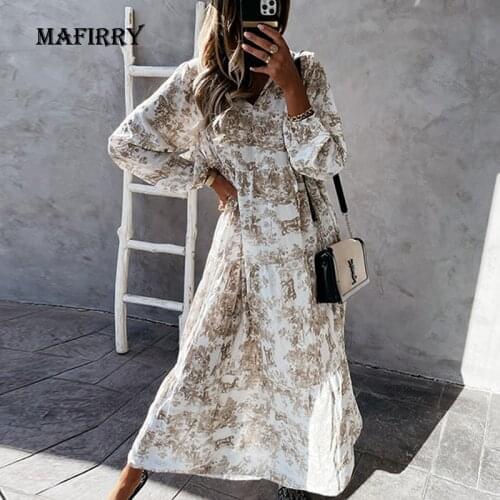 Classic V Neck Women Casual Belt Outdoor Dress Summer Printed Long Sleeve Loose Dress Elegant Female Streetwear Dress Vestidos