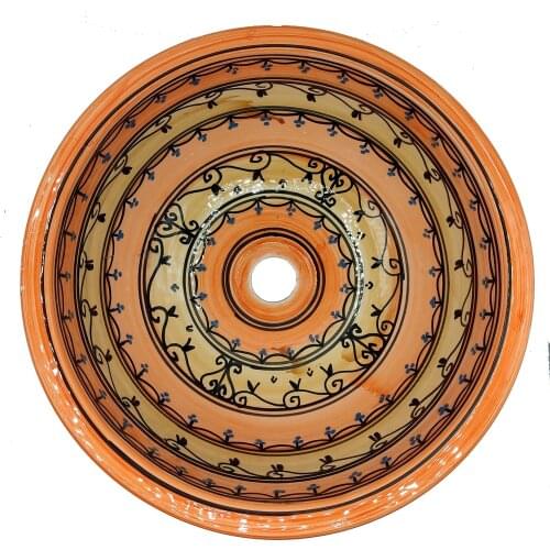 Lavatory bathroom sink ceramic Moroccan Tunisian hand painted 1507210807