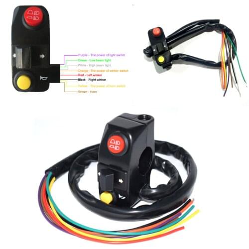7/8" 22mm Motorcycle Motorbike ATV Handlebar Left Right Side Control Switch High/Low Beam Light Turn Signal Horn Switch Parts