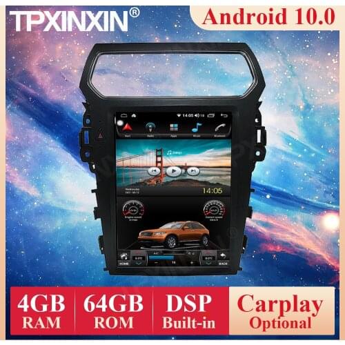 Tesla Vertical Screen Android 10.0 PX6 For Ford Explorer 2013 - 2015 Car Radio Multimedia Video Recorder Player Navigation GPS