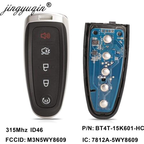 Jingyuqin 5X 5BT Smart Remote Car Key 315MHZ ID46 For Ford Edge Escape Explore Expedition Flex Focus Taurus 2011-2018 M3N5WY8609