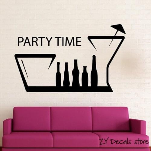 Fun Nightclub Hangout Positive Wall Decals Party Time Wall Sticker For Party Removable Art Mural Birthday party Supplies H054
