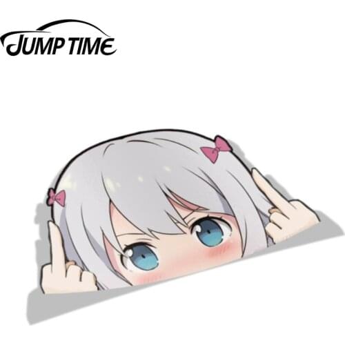Jump Time 13cm x 7.3cm For Eromanga Sensei Anime Kawii Girl Car Sticker Bumper Window Helmet Decal Waterproof Car Decoration