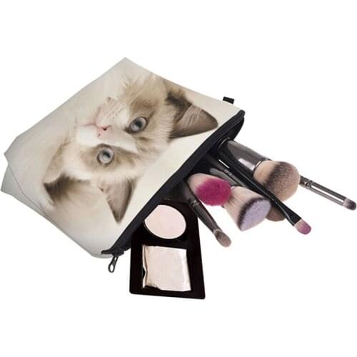 Women Zipper Make Up bag Bath Organizer Storage Pouch Toiletry bag Beauty Kit Cosmetic Bag Travel lip prints Makeup Pouch