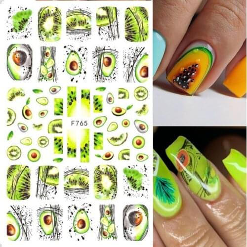 1Pcs Nail Sticker Summer Fruits Sliders Cherry/Strawberry/Orange 3D Nail Sticker Decals Sexy Lips Design Decoration Foil Tips