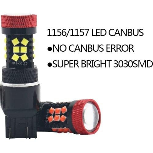 10pcs Canbus 1156 S25 BA15S P21W T20 7440 T25 LED 30 SMD 12V Car LED Turn Signal Reverse Brake Light Bulb BAU15S PY21W LED