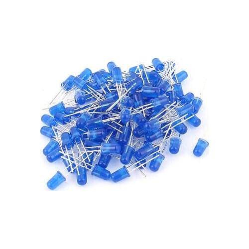 100PCS 5MM 2 Pins LED Diffused Lamp Bead Emitter Diode Blue-Blue Light Bulb DIY