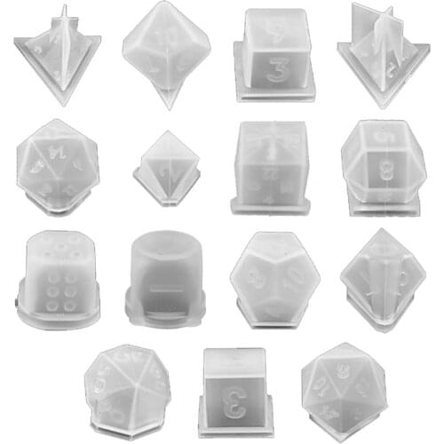 15 Shapes Irregular Dice Epoxy Resin Mold Multi-spec Digital Game Silicone Mould DIY Crafts Casting Tools