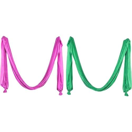 2pcs Silk Fabric Pilates Yoga Flying Swing Aerial Yoga Hammock 2.8m