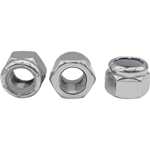 20-50pcs 2#-56 4#-40 6#-32 10#-24 304 Stainless Steel American Thread Nylon Self-Locking Nut Locking Nut Anti-Loose Nylon Ring
