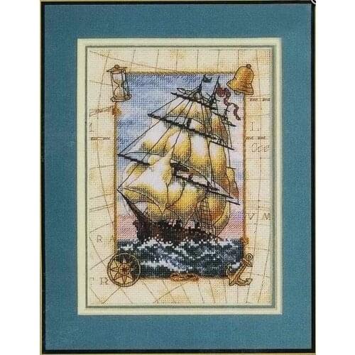 2020 Drop Shipping DIY Artwork Sea Voyage 3d Embroidery Kit with 100% Cotton Flosses & Free Shipping for Home Wall Decor