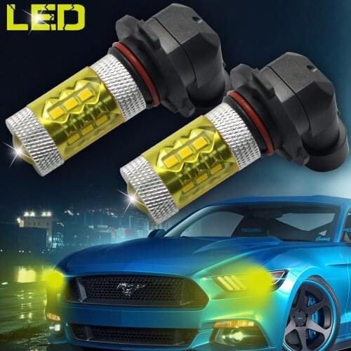 2x H8 H11 9006 HB4 9005 HB3 H10 LED Car Fog Light 60W Samsung 2323 Chip 4300K Yellow DRL Projector Fog Daytime Running Lamps