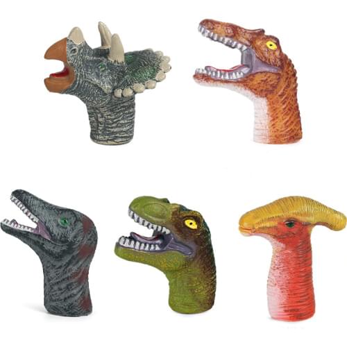 Animal Finger Hand Puppet 5pcs Toys for Children Mini Dinosaur Tyrannosaurus Rex Education Toys Figures Interactive Family Game