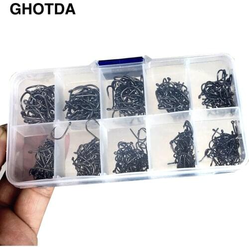 500pcs/lot High-carbon steel fishing hooks crank hook lure Worm Pesca