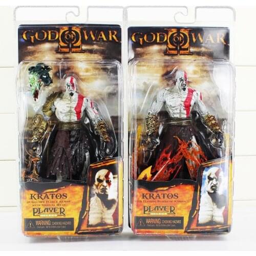 8''20cm NECA GOD WAR Kratos Action Figure Kratos Flame Version&Kratos in Golden Fleece Armor With Medusa Head Model Doll Toys