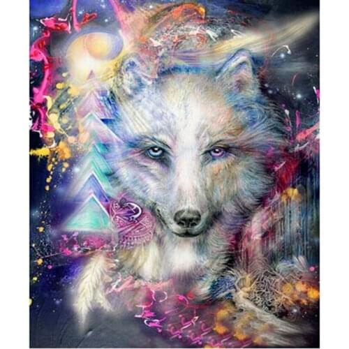 Diamond painting Animal wolf Round diamond Embroidery scenery Needlework Cross Stitch Patterns Rhinestone Home decor gift K48787