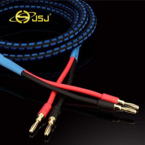 JSJ Audio Cable 1m-5 meter Banana Cable Golden Plated Audiophile Hi-end Banana Bold Line Speaker Audio Cable L11