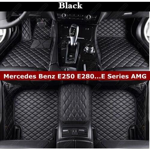 Car Foot Mats for Mercedes Benz E Series E63 AMG W210 W211 W212 W213 E250 E280 E300 E350 E400 E500 Leather Auto Floor Mats