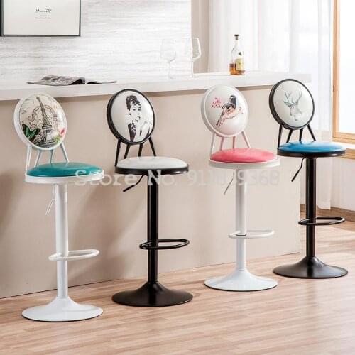 Bar Chair Modern Simple Household Chair Lift Bar Chair High Footstool Household High Back Stool Bar Stool