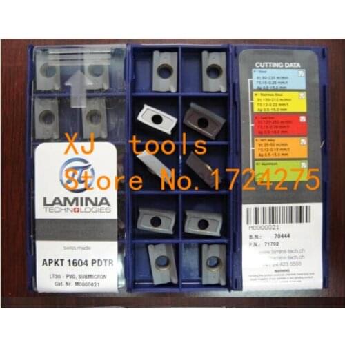 Free Shipping 10pcs APKT1604 PDTR LT30 Milling cutter Carbide Inserts for indexable end milling cutter CNC machine