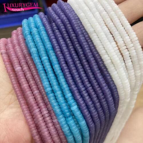 High Quality 4/6mm Natural Stone Smooth Spacer Shape Loose Beads DIY Gem Necklace Bracelet Jewelry Accessory 38cm sk87