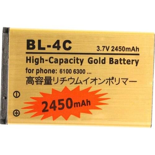 Ciszean 1X2450mAh BL-4C BL 4C BL4C Gold Replacement Battery For Nokia 6100 6300 6125 6136S 6170 6260 6301 7705 Twist 7200 7270