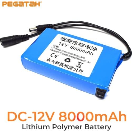 DC 12V 2A 8000 mah lithium ion rechargeable battery capacity ac power charger 4 kinds of traffic development power adapter US/EU