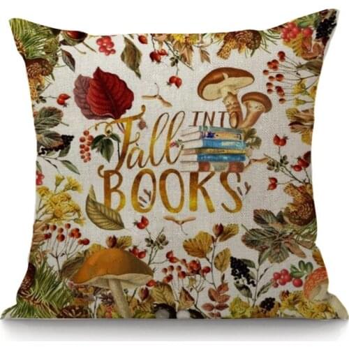 Floral Jane Austen Quotation Letter Print Decorative Cushion Linen Throw Pillow 45x45 CM Nordic Masterpiece Cushion For Sofa