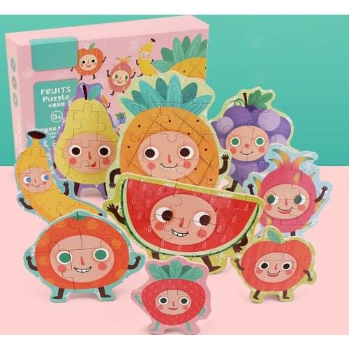 Wooden Kids Puzzle Game Children Learning Educational Jigsaw Puzzles for Boys Girls LBV