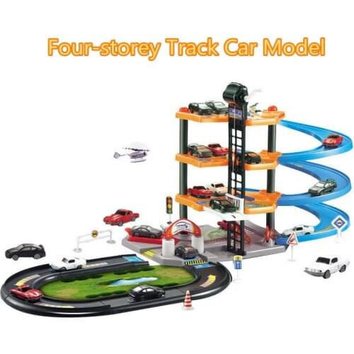 DIY Track 3D Car Racing Track Toys Car Parking lot Assemble Railway Rail Car Toy DIY Slot Model toys for kids Children Birthday