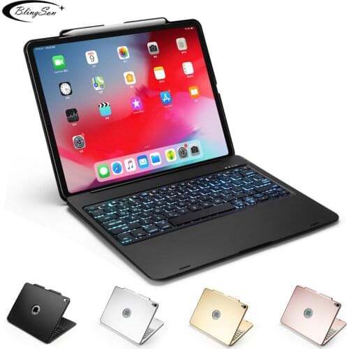 For iPad Pro 12.9 2018 Bluetooth Keyboard Case Auto Sleep/Wake Protective Cover For iPad 12.9'' 2018 Wireless Bluetooth Keyboard