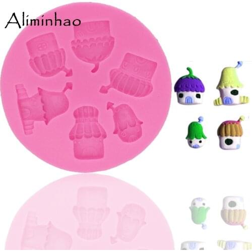 B0504 Mushroom house shape DIY Cake Silicone mold chocolate fondant cake decorating tools Resin Clay Mould