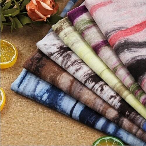 Tie dyed double color waterfall stripe retro nostalgic thin shirt home decoration sofa cover DIY fabric