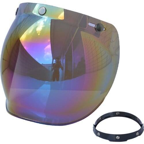 Motorcycle Anti-UV Anti-Scratch Helmets Lens Retro Bubble Visor Wind Shield Lens Universal for Standard 3-Snap Open Face Helmets